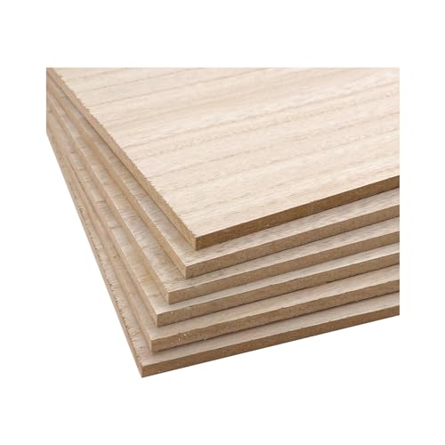 6 Pack MDF Wood Boards 9"x12"-1/4th inch Thick Wooden Planks, Double Sided Veneered MDF Sheet for Homemade DIY Crafts