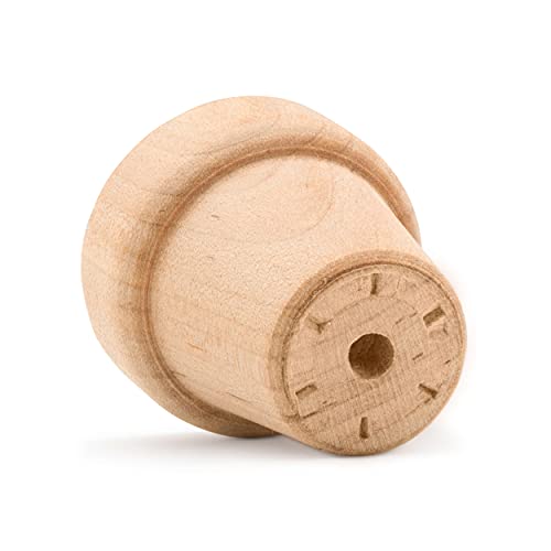 Woodpeckers Small Wooden Flower Pot 1-9/16-inch x 1-1/2-inch, Pack of 24 Wood Craft Flower Planter to Paint - size: 1-1/2 inch