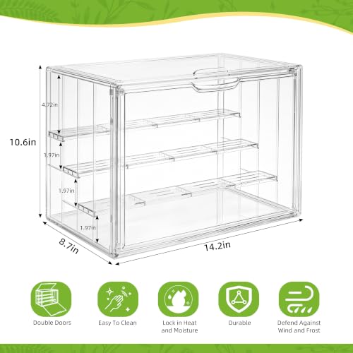 Mini Greenhouse Indoor with Magnetic Door,Tabletop Greenhouse - size: M-4tier-2door