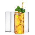 LUXU Drinking Glasses 15.5 oz,4pcThin Highball Glass,Clear Tall Beer Glass - style: 15 OZ