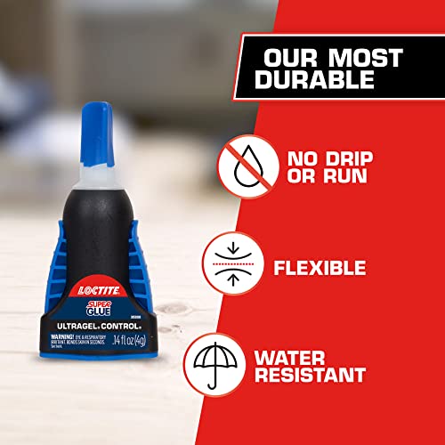 Loctite Super Glue Ultra Gel Control, Clear, 0.14 fl oz Bottle, 3 Pack - Superglue for Plastic, Wood, Metal, Crafts & Repair, Cyanoacrylate Adhesive Instant Glue, Quick Dry - size: 3 Pack, style: Ultra Gel Control