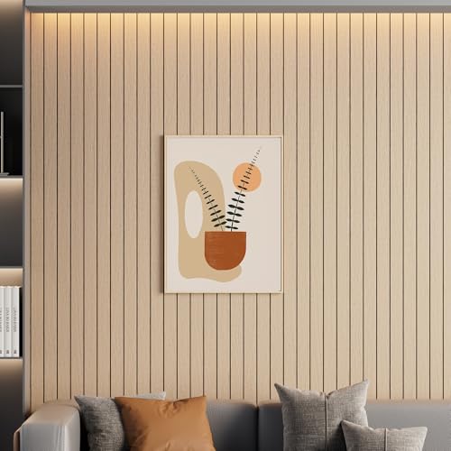 Arthome Peel and Stick Slat Wall Panels 15.7 "x400,Self-Adhesive PVC Wood Grain Wallpaper Panel,3D Thick Faux Soundproof Backsplash Accent Wall Tile for Walls & Furniture (Oak- Coverage 43.6 Sq.ft) - color: Oak, size: 15.7" x 400"