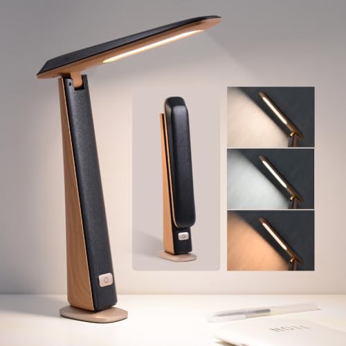 WILIT Foldable Portable Desk Lamp,Battery Operated Rechargeable Lamps Cordless,Eye-Caring LED Table Lamp with 3 Color Temperatures,Stepless Brightness,Desk Lamps for Office Home College Essentials - style: Modern