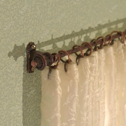 iLAND Miniature Dollhouse Accessories Metal Dollhouse Curtain Rods 2pcs Crown Toppers w/Brackets Rings for Easy Installing, Premium Copper Color 1/12 Accessories, Classic Decor for Doll House Window - style: Premium Bronze