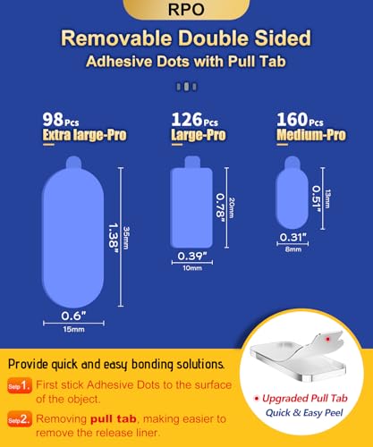PHIXBEAR Removable Adhesive Dots, No Trace Museum Poster Mounting Putty - size: Medium-Pro