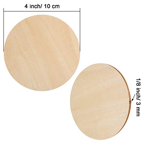 30 Pieces 4" Inch Unfinished Round Wood Discs for Crafts Wooden Cutout Tiles Wood Circles Round Slices Painting and Christmas Decorations,Home Decoration,DIY Craft Coasters for Painting Writing - size: 30 Pieces 4" Round