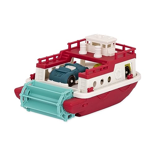 Battat Wonder Wheels Bath Toy Ferry Boat with 2 Cars, Floating Play, Trucks - style: Ferry Boat