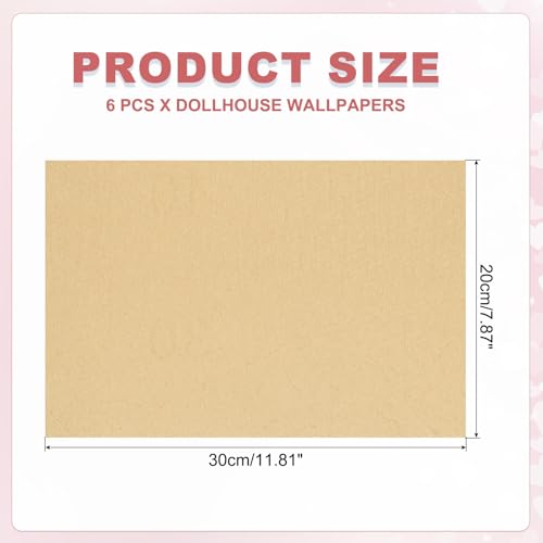 uxcell 6 Sheets Miniature Dollhouse Wallpaper, Silk Pattern Self-Adhesive PVC Flooring Wall, Mini Wall Decor for Dollhouse Sand Table Model Accessories 11.81 x 7.87 Inch (Brown) - color: Brown