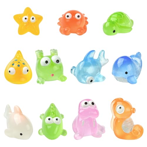 Stiesy 55 Pcs Resin Ocean Animals Miniature Decorations Cute 3D Frog Crab Starfish Whale Shark Tortoise Miniature Figurines Display for Aquarium Pond Bonsai Garden Swimming Pool Accent - color: Ocean Theme-55pcs