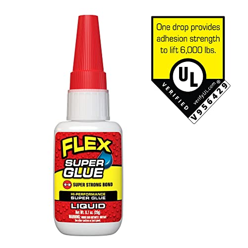 Flex Super Glue Liquid Instant Bond Adhesive, Clear, 20g Bottle, 1-Pack