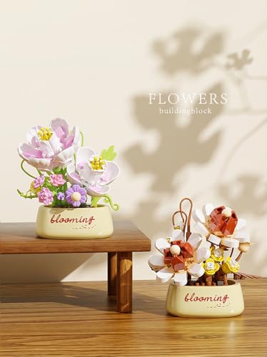 Crown Lily Mini Flower Potted Bonsai Building Toy - style: Crown Lily