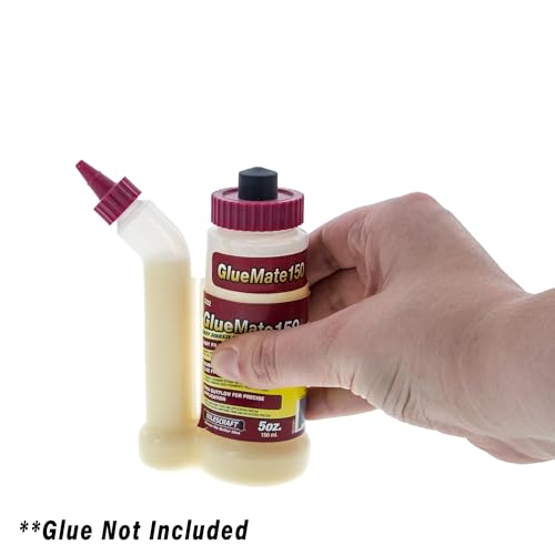 Milescraft 5222 Glue Mate 150-5oz. (150ml) Precision Wood Glue Bottle - Anti-Drip - Dowel and Biscuit Tips Included - Easy Flow Multi-Chamber Design - Ideal for Woodworking (Pack of 2) - size: 5 (Pack of 2)