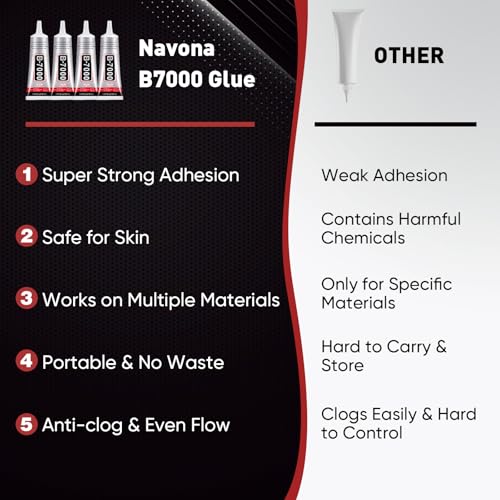 6 PCS 50ml B7000 Glue Clear with Precision Tip, Bedazzling Glue - size: 50ml 6pcs