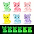 Glow in The Dark Fox Figurines for Fairy Garden - color: Purple Fox