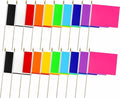 20 Pcs Solid Color Blank Rectangular Handheld Flags,5x8 Inch