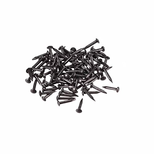 200pcs Tiny Wooden Nails for DIY Craft Projects, Antique Drawer Repairing, Mini Boxes Decorative Accessories (1×8mm/0.04×0.3in) Color: Black/Metallic Dark Gray - color: Black, style: 1*8mm