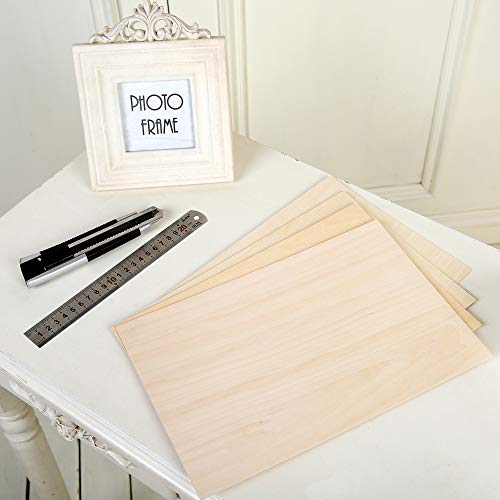 10 Pack Basswood Sheets 1/16 ×8×12 Inch, Thin Unfinished Plywood Wood Sheets for Craft DIY Project