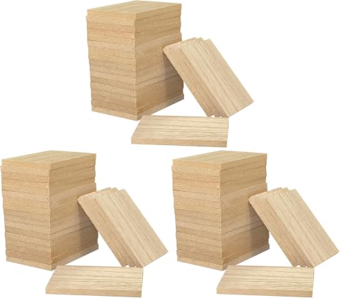 36 Pieces Unifinished Wooden Cutouts for Crafts,2.5 x 3.5 Inches Regtangle Shape, 6.4mm 1/4th Inch Thick Unfinished Wood Tiles (Pack of 3) - size: 2.5X3.5 Inch (Pack of 3)