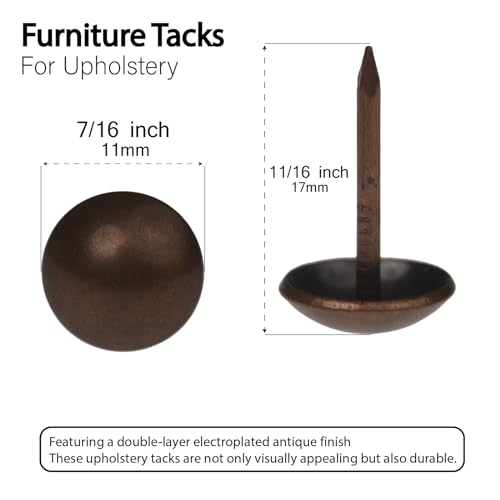 Upholstery Tacks for Furniture Upholstery Nails Tacks for Decorative 100Pcs - color: Red Copper