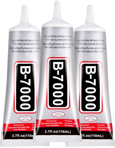 3.7oz B7000 Rhinestone Clear Glue for Jewelry Making, 110 ml Multipurpose Adhesive Jewlery Glue for Fabric, Tumblers, Rhinestones DIY Crafts, Nail Art, Makeup, Shoes, Cell Phones, Tablet, Wood - color: 3 PCS × 110ml Each