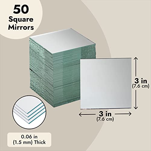 Bright Creations Mirror Art Tiles - 3 in, Silver, 100 Pack - Adhesive Mirror Mosaic Tiles for DIY Crafts & Stick-On Wall Decor - size: 3 inches (Pack of 2)