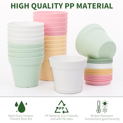 GARDIFE 20 Pack 4 inch Plant pots, planters for Indoor Plants, Flower pots, Color - color: 4-color, size: 4 inch