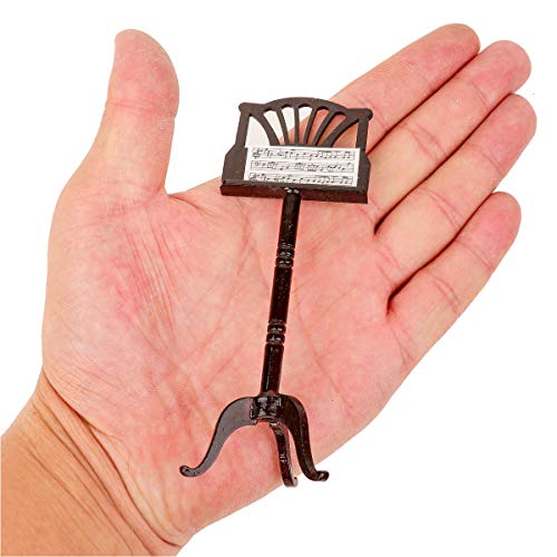 Wooden Miniature Music Stand Replica with Case Bookshelf Sculpture Ornament - color: Music Stand