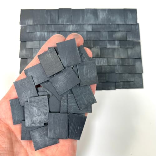 250 Pieces 1:12th Scale Dolls House Miniature Styrene Roof Tiles in Slate Grey