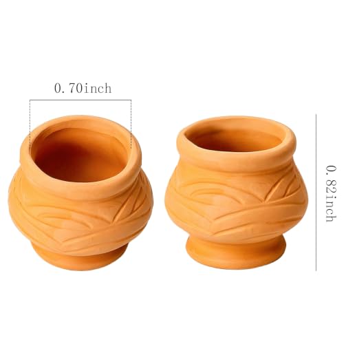 ONEST 7 Pieces Miniature Tiny Clay Pots Mini Flower Pottery Planter for DIY Garden Plants Office Home Decoration - color: 7 Pieces