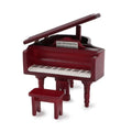 Miniature Piano for Dollhouse Furniture Upright Grand Piano with Stool Instrument 1 12 Ornament Artificial House Scene Accessories Desktop Decoration (Red) - style: Red