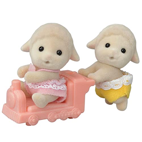 Calico Critters Sheep Twins, Set of 2 Collectible Doll Figures with Vehicle Accessory - style: Sheep Twins