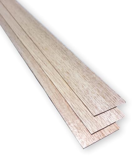 Proartek PK00040 Model BWH003X010 Pack of 10 Balsa Wood Sheets, 36" x 1/16" x 3"; Made from Light-Colored Model-Grade Balsa; Ideal for Crafts, and Architectural Applications