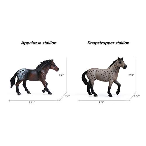 UANDME 8PCS Big Mare and Stallion Toy Figures, Plastic Horse Figurines, Animal Toys for Girls and Boys, Club Cake Topper Party Decoration - style: 8PCS Mare and Stallion Set