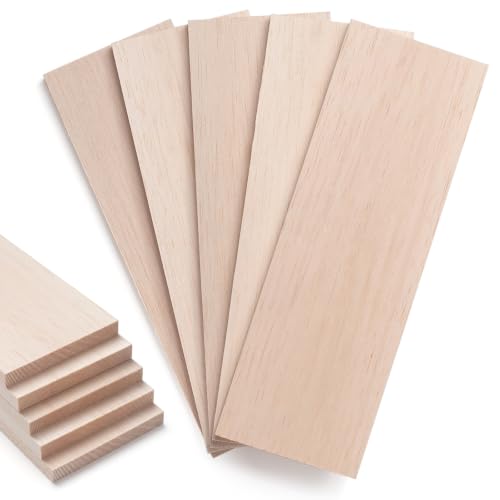 Balsa Wood Sheets 1/2" Thick, 5 PCS 12" x 4" Wooden Pieces for Crafts - size: 12″x4″x1/2″ - 5PCS