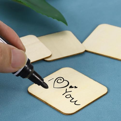 300 Pcs 1 Inch Unfinished Wood Pieces Blank Wood Squares Round Corner for Painting Writing Carving Letter Scrabble DIY (Square 1 x 1 x 0.12 inches) - color: Square 1 x 1 x 0.12 inches