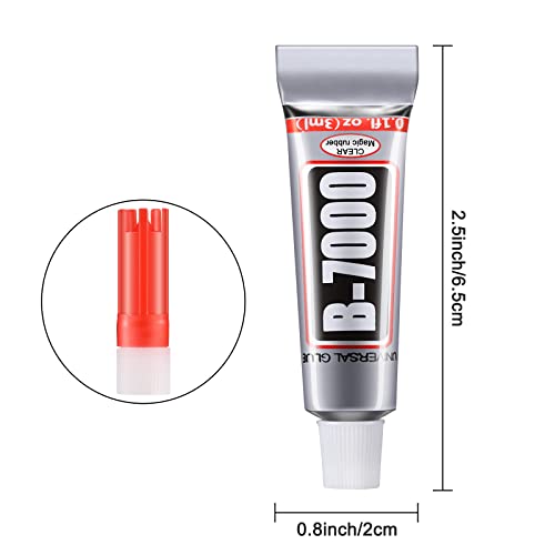40 Pieces B-7000 Adhesive Multi-Function Glues Paste Adhesive in 3ml for DIY Craft Glass, Wooden, Manicure, Jewelry Making Supplies - size: 3 ml