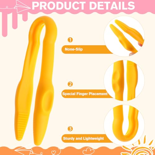 Chunful 12 Pcs Plastic Tweezers for Kid Easy to Grip Motor Tools for Craft