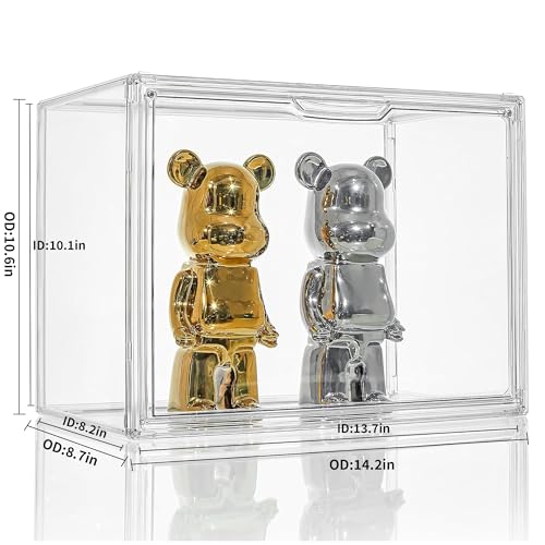 Attelite Acrylic Display Case for Collectible Large Clear Storage Box 1pack - size: L-1Pack