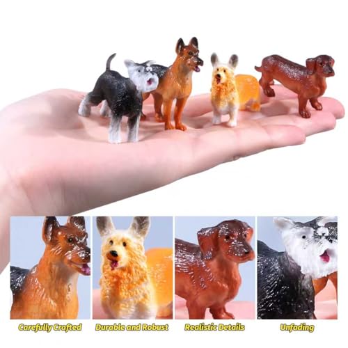 SIENON 12PCS Realistic Mini Dog Figures Pet Toys - size: 12 Pieces Miniature Dog Figures