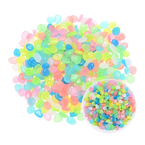 M METERXITY 1000-Pack Glow in The Dark Rocks, 0.43" Resin Outdoor Garden Decorations Luminous Pebbles Stones for Garden Plants/Aquarium/Backyard Path, Aquarium Gravel [Multicolor] - color: Multicolor
