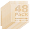 Basswood Sheets 12"x12"x1/8",3mm Basswood for Laser Cutting,Thin Plywood Board Unfinished Wood for Crafts, DIY Architectural Models Making, Wood Engraving (12inchx12inch-1/8-48Packs) - size: 12inchx12inch-1/8-48Packs