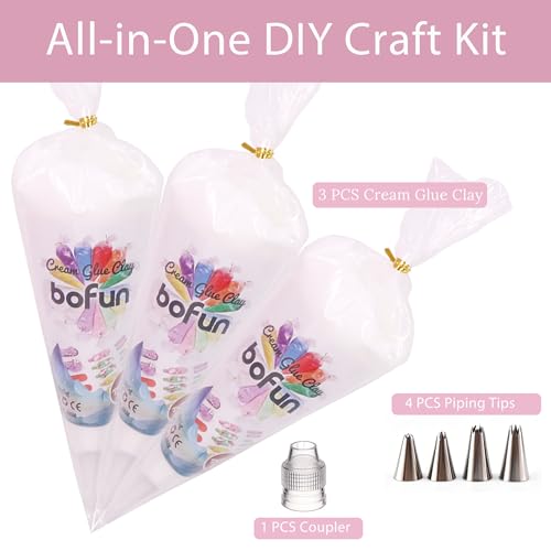 White Decoden Cream Glue, Whipped Cream Glue Clay Kit for Crafts - color: White