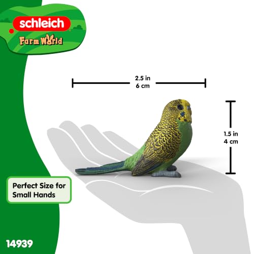 Schleich Farm World - Budgie Parakeet Toy Figurine - Kids Ages 3+ | 14939