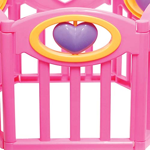 JC Toys Baby Doll Play Pen Gift Set for Keeps Playtime!|Fits Dolls up to 17" | Adjusts to Different Shapes | Play Accessories| Ages 2+, Pink - color: Pink Play Pen Set