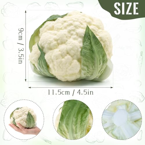 Gresorth 1Pc Artificial Broccoli Fake Cauliflower Vegetable Decoration - color: White