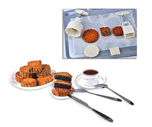 4 Sets 12 Pcs Mode Mooncake Fodant Gift DIY Moon Cake Mold (12)