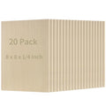 JEUIHAU 20 Pack 8 x 8 Inch Basswood Sheets, 1/4 Inch Thick Square Plywood Wood Sheets, Unfinished Basswood Sheet for Engraving, Wood Burning and Laser Projects