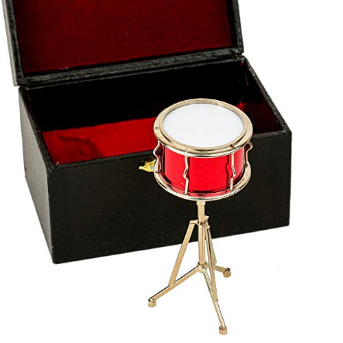 Miniature Snare Drum Replica with Case Tabletop Desktop Sculpture Ornament - color: Snare Drum