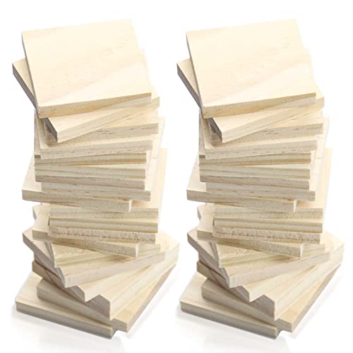 30 PCS 3 x 3 Inch Pine Wood Squares for Crafts 1/4 Inch Thick - size: 3 x 3 inch
