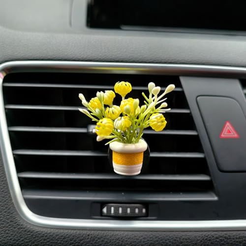 Set of 4 Cute Flower Bouquet Car Air Freshener Vent Clips, Mini Artificial Flowers for Car Air Vent Decoration, Auto Interior Dashboard Ornament Accessories (Jasmine) - color: Jasmine